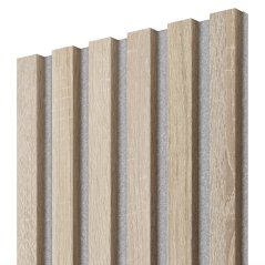 Akustický panel, Dub Sonoma, šedý filc, 30x275 cm
