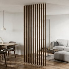 Nastavitelná lamelová příčka MODULO, kompletní sada, výška a šířka dle výběru, ořech