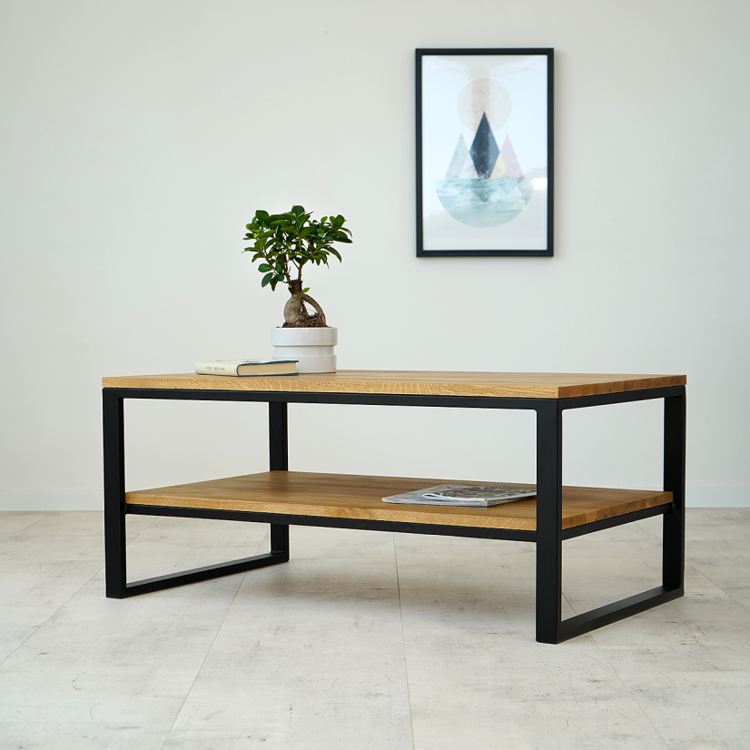 Konferenčný stolík Lago s masívnou dubovou doskou