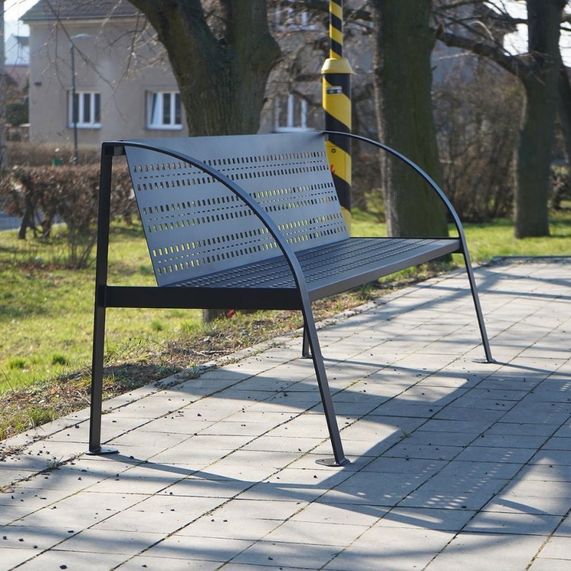 Zahradná lavica Space čierna - Dĺžka: 2000 mm