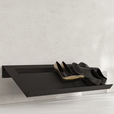Nástěnná kovová police na boty Torino černá