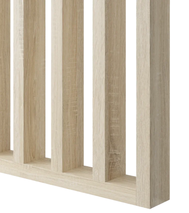 Samostatně stojící lamelová dělící stěna se základnou, kompletní sada, dub Sonoma