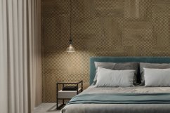 Designový obkladový panel s dubovou dýhou, vzor Brekka, 60x60 cm