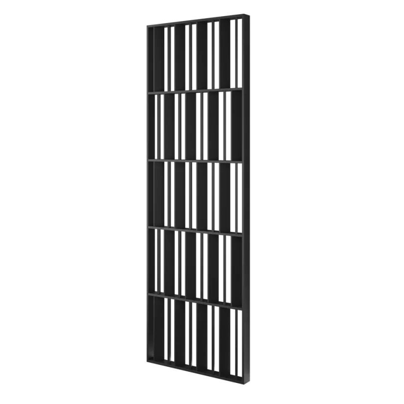 Lamelová dělící stěna Japandi, kompletní sada, výška a šířka dle výběru, černý mat