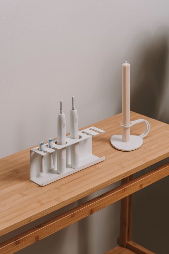 Kovový držiak na elektrické zubné kefky Sevilla - Farba: Biela, Veľkosť: S