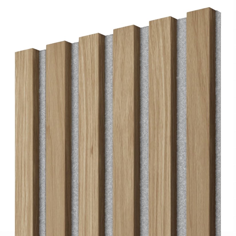 Akustický panel, Dub Natura, šedý filc, 30x275 cm