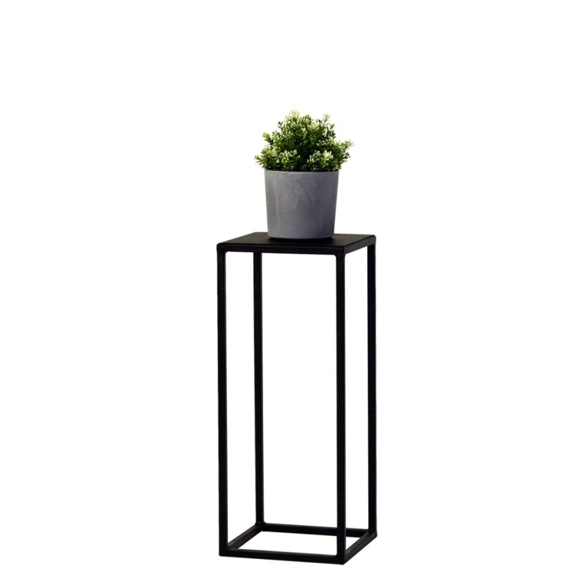 Odkladací stolík Lima / čierny s jemnou štruktúrou a odlesky