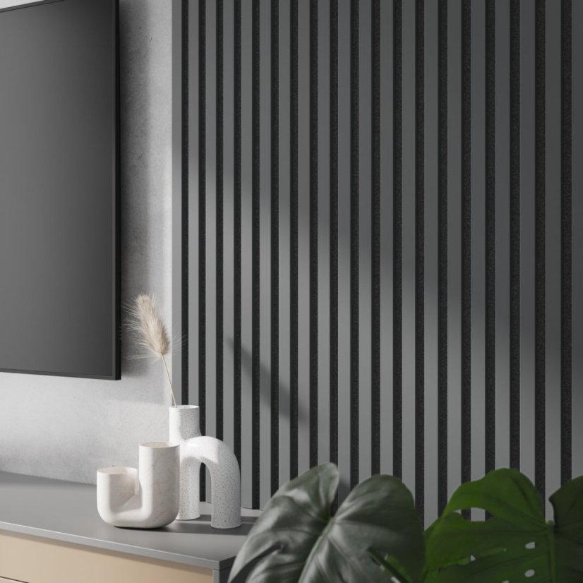 Akustický panel, Grafit, černý filc,30x275 cm