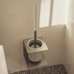 Nástenný držiak so štetkou RAWW, prírodný hliník