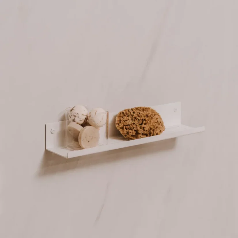 Kovová nástěnná police do koupelny Bonn bílá - Velikost: M