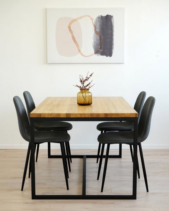 Jídelní stůl s masivní dubovou deskou Ela - Rozměry stolové desky: 1500 x 900 mm