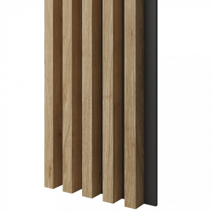 Akustický panel, podklad MDF deska, široká lamela, dub Natura, 30x275 cm