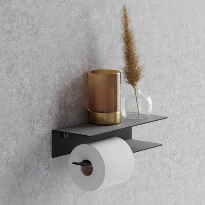 Kovový nástenný držiak na toaletný papier Berno biely
