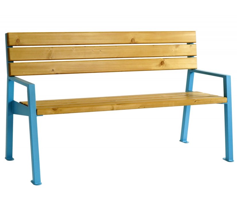 Zahradná lavica Joy - Výber lazúry dreva: teak, Farba výrobku: čierna RAL 9005
