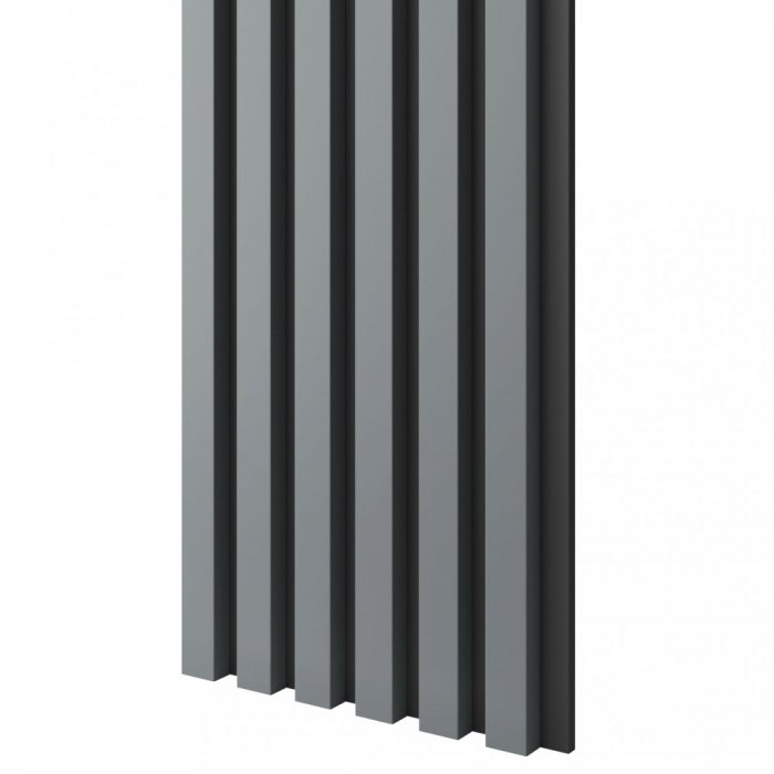 Akustický panel, podklad MDF deska, úzká lamela, grafit, 30x275 cm