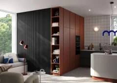 Designový panel s mikrolamelami, tvar Vag, černý mat, 12x275 cm