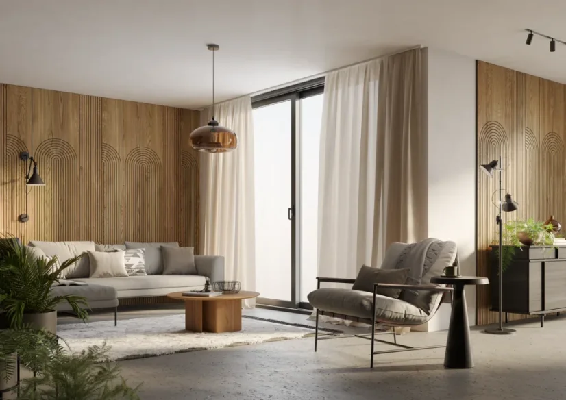 Designový obkladový panel s dubovou dýhou, vzor Osaka, 60x275 cm