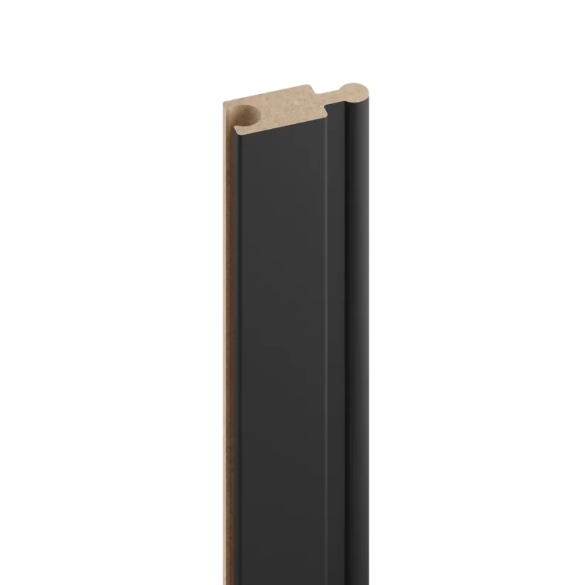 Obkladový panel PUZZLE pro zakřivené stěny, 4,6 x 275 cm, Černý mat