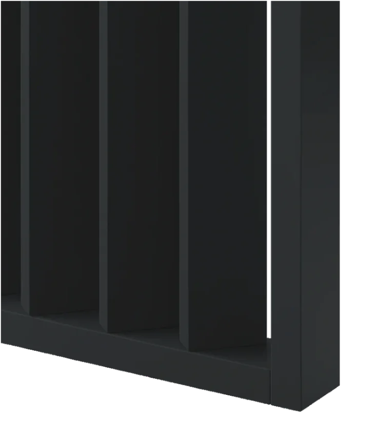 Lamelová dělící stěna, kompletní sada, výška, šířka a odstín dle výběru, lamely natočené o 45°