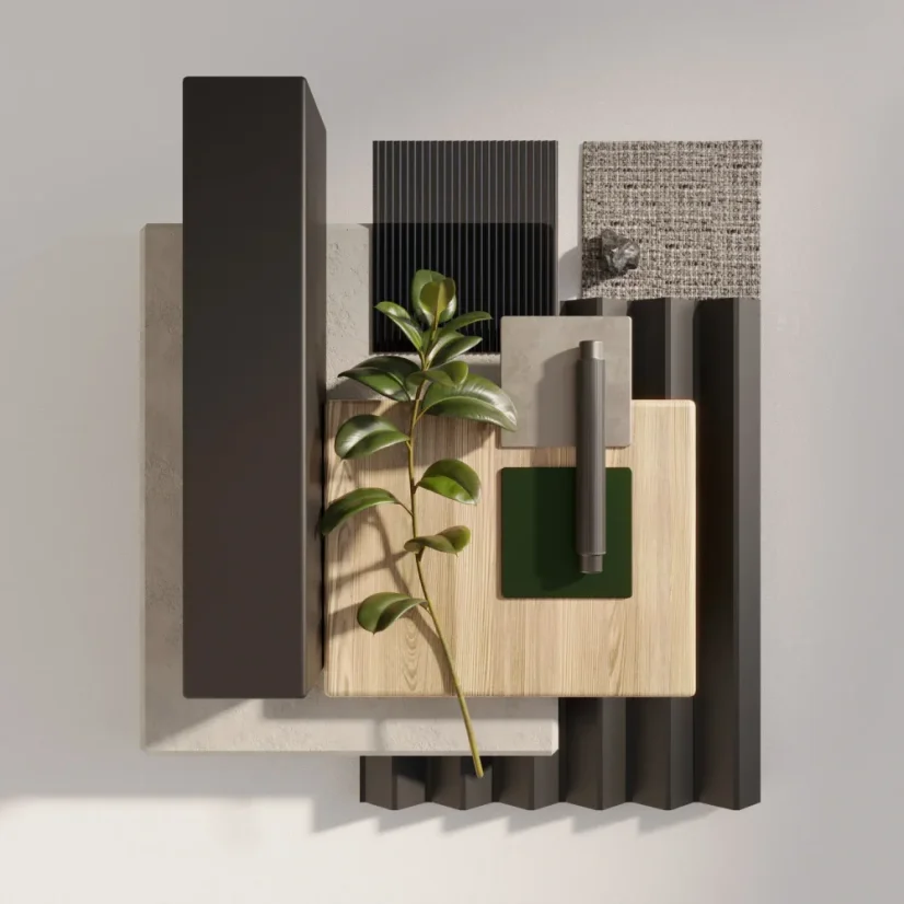 Lamelová dělící stěna Japandi, kompletní sada, výška a šířka dle výběru, černý mat