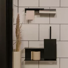 Kovový nástenný držiak na toaletný papier Berno čierny
