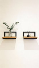 Polička s dubovou masívnou doskou Estan 300 mm