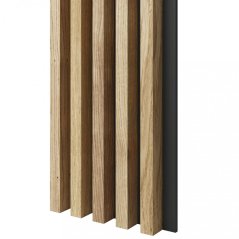 Akustický panel, podklad MDF deska, široká lamela, dubová dýha, 30x275 cm