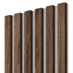 Akustický panel, Ořech, šedý filc, 30x275 cm
