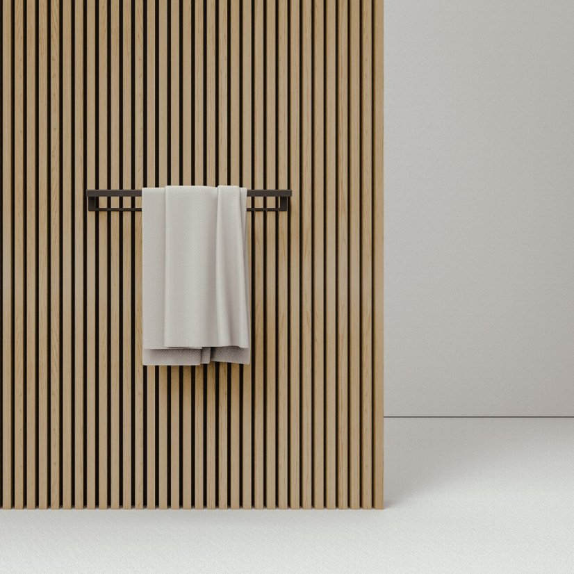 Kovový držiak na uteráky Tallinn jednoduchý čierny - Veľkosť: M