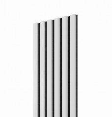 Akustický panel, Bílý mat, černý filc, 30x275 cm