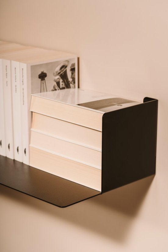 Nástenná kovová polica Firenze čierna - Veľkosť: M