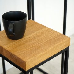 Sada odkladacích stolíkov Vasile s dubovým masívom 40 mm