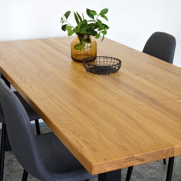 Jídelní stůl s masivní dubovou deskou Verano - Rozměry stolové desky: 1800 x 1000 mm