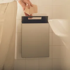 Nástenný odpadkový kôš RAWW 12l, prírodný hliník