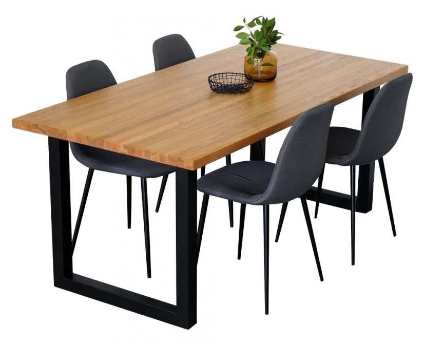 Jídelní stůl s masivní dubovou deskou Verano - Rozměry stolové desky: 2000 x 1000 mm