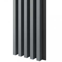 Akustický panel, podklad MDF deska, široká lamela, grafit, 30x275 cm