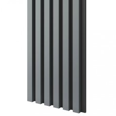 Akustický panel, podklad MDF deska, úzká lamela, grafit, 30x275 cm