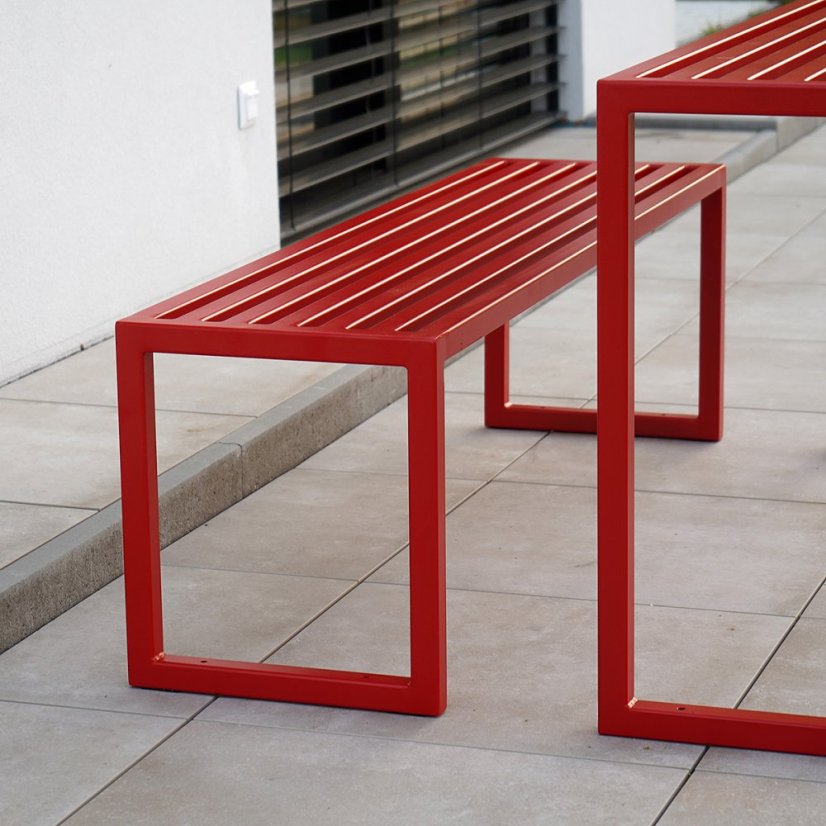 Zahradní lavice Titus bez opěradla Red