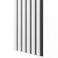 Akustický panel, podklad MDF deska, úzká lamela, bílý mat, 30x275 cm