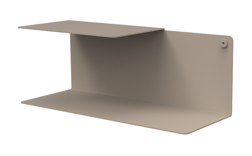 Nástenná kovová polica Porto pieskovo šedá - Veľkosť: S - ľavý variant