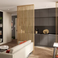 Lamelová dělící stěna, kompletní sada, výška a šířka dle výběru, dubová dýha