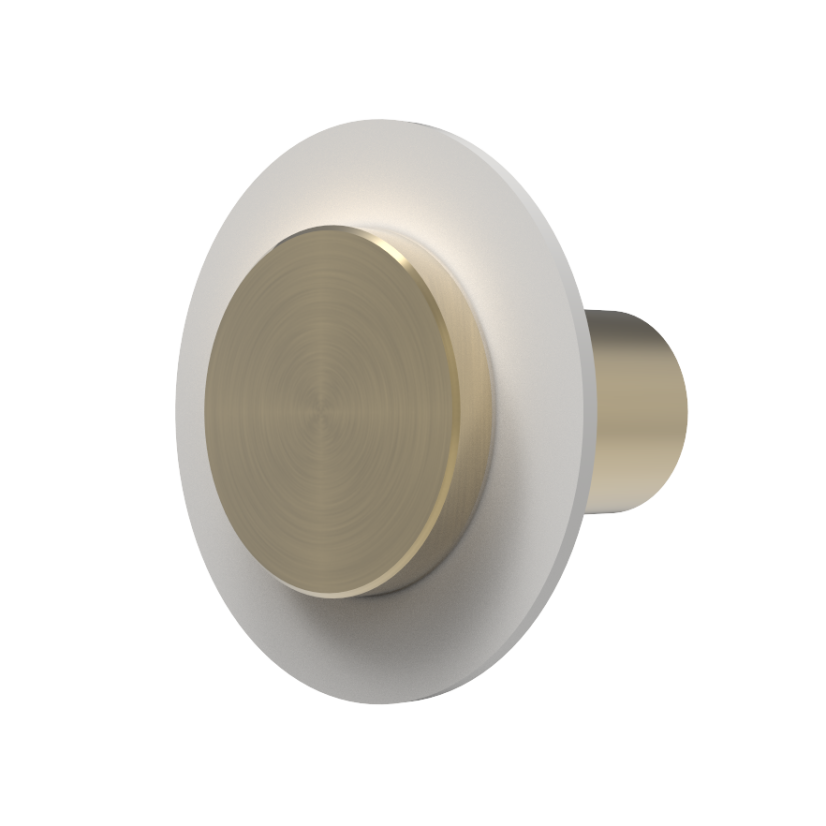 Designový kovový háček na oblečení Split - Farba: Biela, Veľkosť: M, Základna: Mosadz