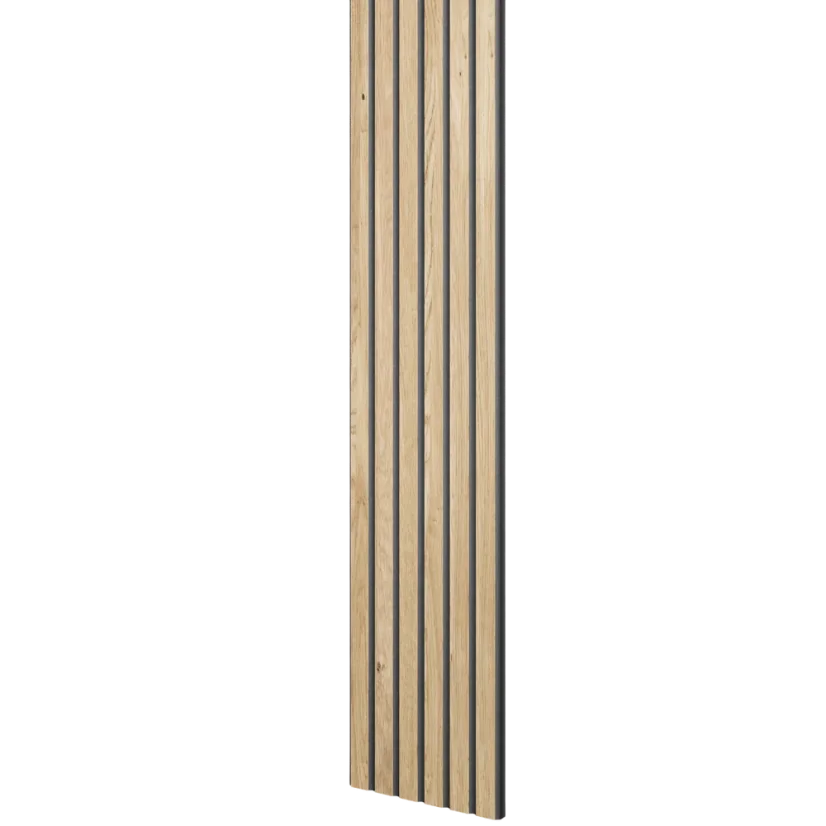Designový panel s mikrolamelami, tvar Skog, dubová dýha, 12x275 cm