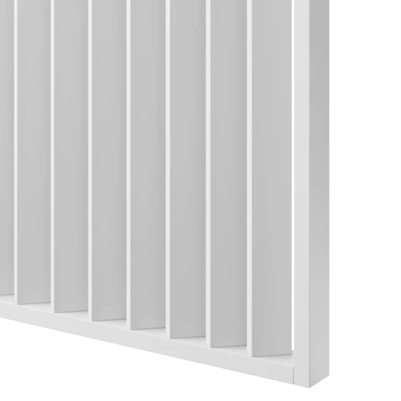 Samostatně stojící lamelová dělící stěna se základnou, kompletní sada, bílý mat