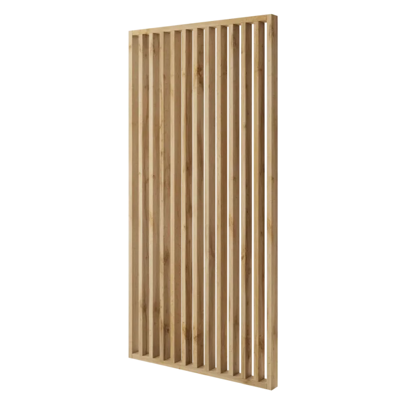 Lamelová dělící stěna, kompletní sada, výška a šířka dle výběru, dub Wotan - Šířka lamelové dělící stěny: 83 cm