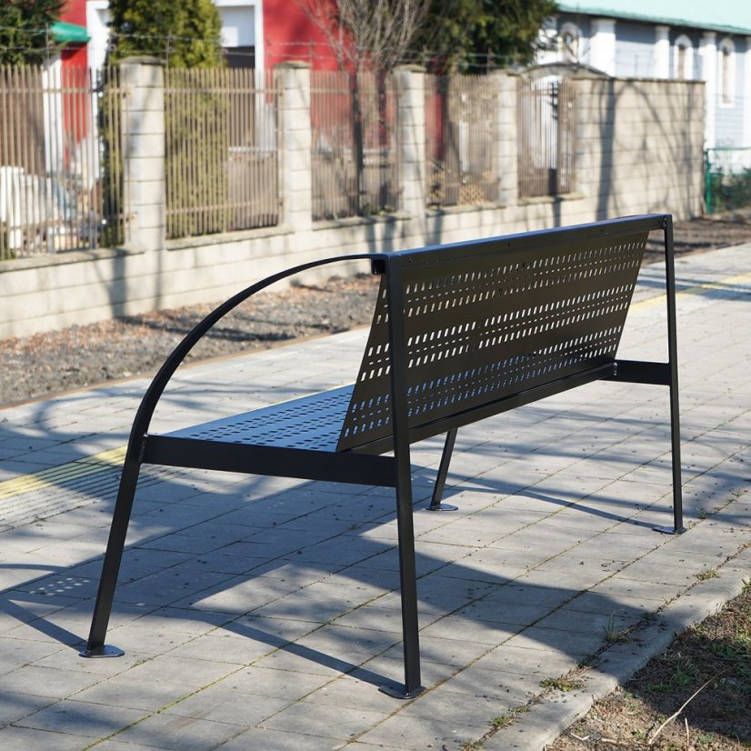Zahradná lavica Space čierna - Dĺžka: 2000 mm