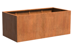 Cortenový květináč obdélníkový se dnem, různé velikosti