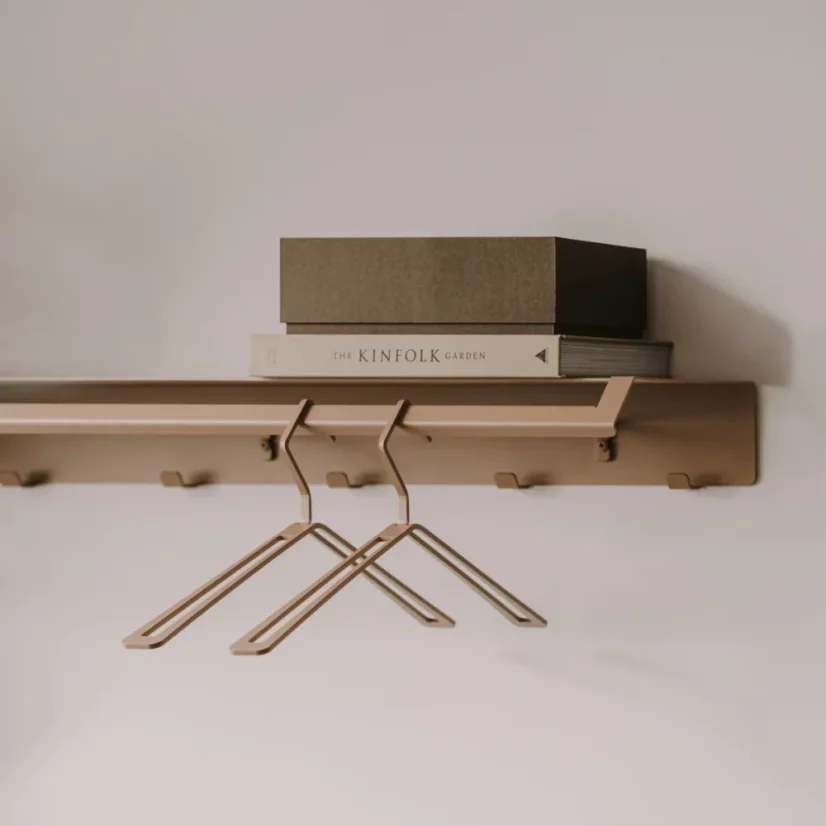 Kovové designové ramínko Gent - sada 3 ks - Barva: Černá