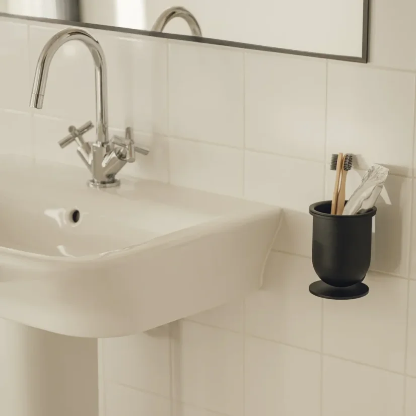 Kovový nástenný držiak kefiek Dublin - Farba: Pieskovo šedá