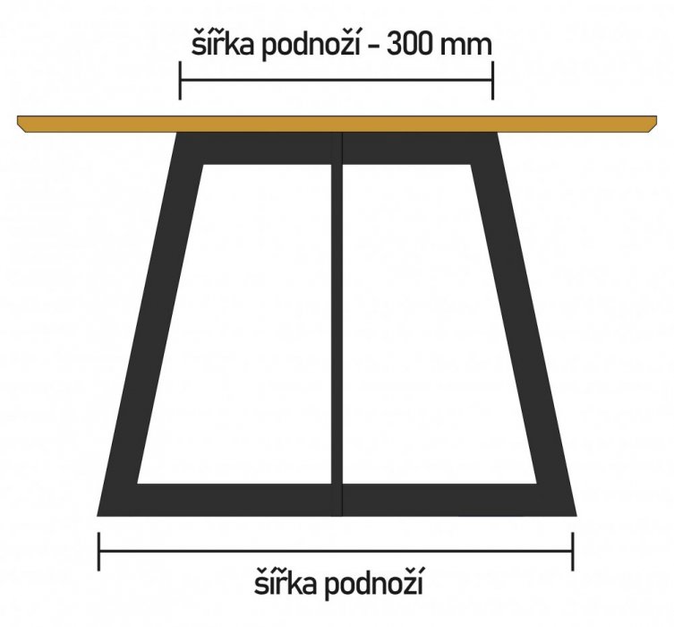 Kovové podnožie ku okrúhlemu jedálenskému stolu Bold - Šírka: 800 mm